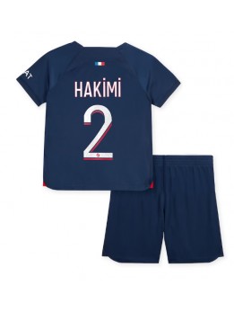 Billige Paris Saint-Germain Achraf Hakimi #2 Hjemmedraktsett Barn 2023-24 Kortermet (+ Korte bukser)